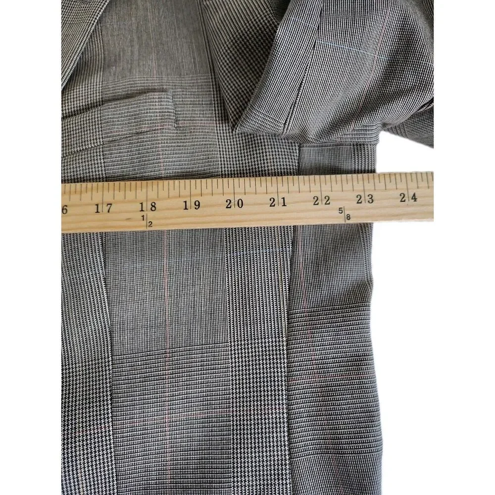 Vintage Burberrys Wool Suit SZ 46 Glen Plaid Windowpane USA Union Pleated Pants